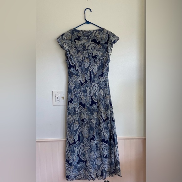 Vintage Y2K Floral Paisley Midi Dress Fairy Romantic Boho 90s - Picture 2 of 8